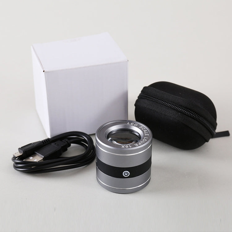 Rechargeable Tube Type With LED White Lamp UV Lamp Scale Measurement And Identification HD Optical Glass 10 Times Magnifying Glass
