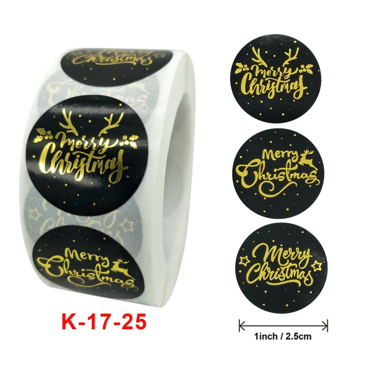 3 PCS Roll Hot Gold Stickers Christmas Stickers Holiday Gift Sealing Stickers
