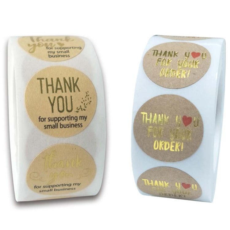 Roll Kraft Paper Hot Stamping Thanks You Baking Sticker Label