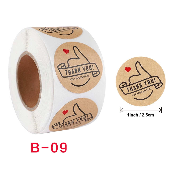 Kraft Paper Roll Sticker Thank You Sticker Label Red Love Envelope Decoration