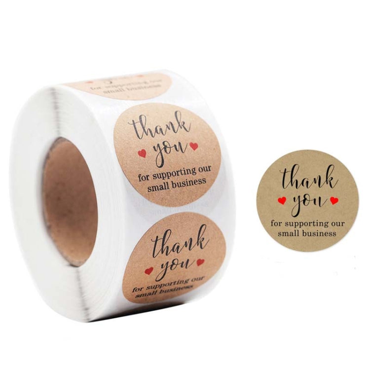 Kraft Paper Roll Sticker Thank You Sticker Label Red Love Envelope Decoration