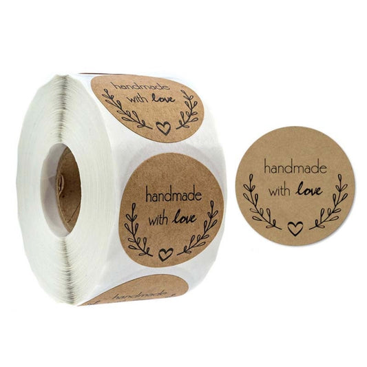 Kraft Paper Sealing Stickers Handmade Baking Labels Holiday Gift Packaging Decoration