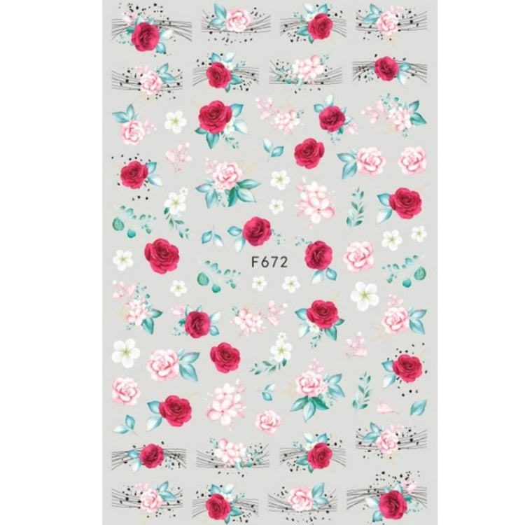 10pcs 3D Adhesive Butterfly Retro Rose Color Nail Art Sticker