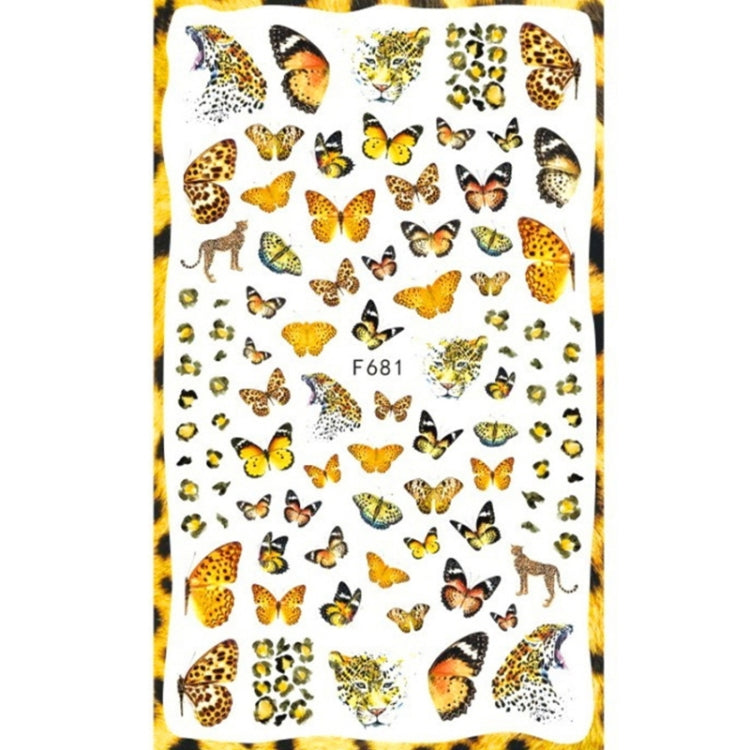 10pcs 3D Adhesive Butterfly Retro Rose Color Nail Art Sticker