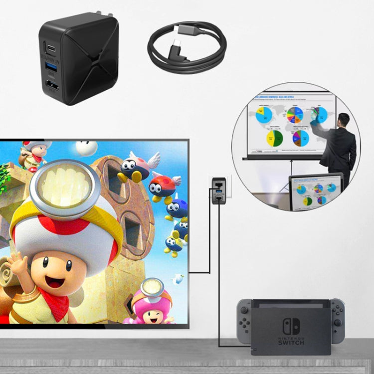 Multi-Function Projection And Charging AC Adapter Base Support Android/PC/Lite For Switch