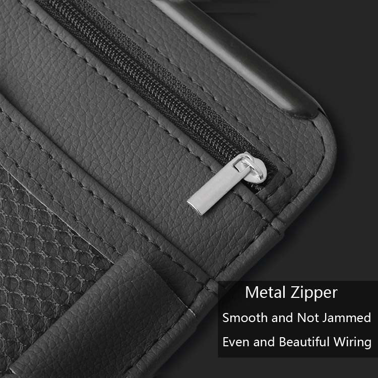 Car Sun Block Glasses Case Document Holder Car Plastic Frame Zipper Type Multi-Function Card Bag Storage Bag