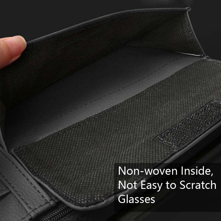 Car Sun Block Glasses Case Document Holder Car Plastic Frame Zipper Type Multi-Function Card Bag Storage Bag