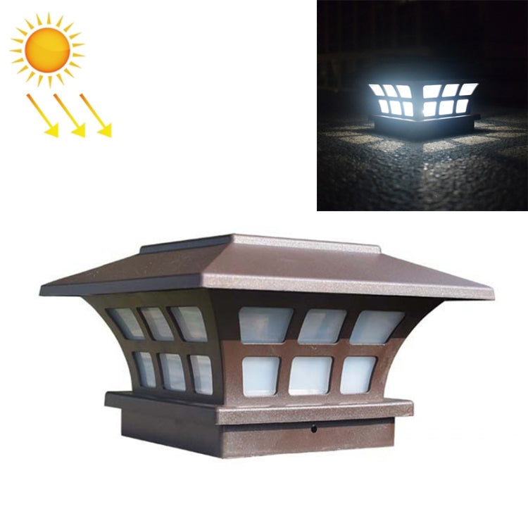 Solar Coffee Column Head Lamp Outdoor Waterproof Decorative Wall Lamp