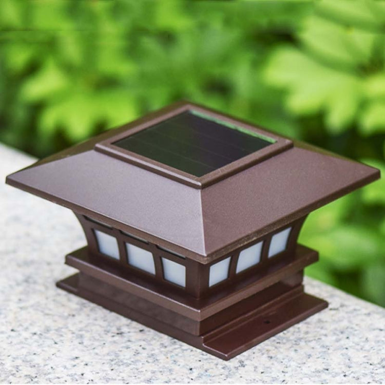 Solar Coffee Column Head Lamp Outdoor Waterproof Decorative Wall Lamp