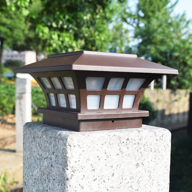 Solar Coffee Column Head Lamp Outdoor Waterproof Decorative Wall Lamp