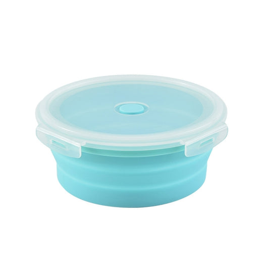 Microwave Portable Folding Lunch Box Round Silicone Lunch Box Random Colour Delivery, Capacity:350ml