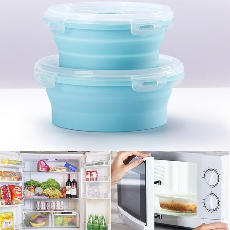 Microwave Portable Folding Lunch Box Round Silicone Lunch Box Random Colour Delivery, Capacity:350ml