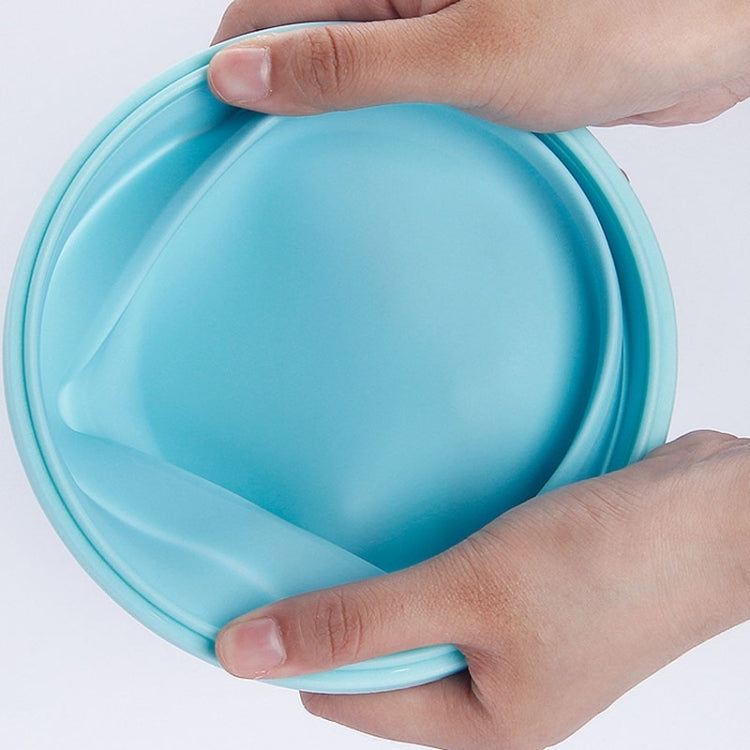 Microwave Portable Folding Lunch Box Round Silicone Lunch Box Random Colour Delivery, Capacity:350ml