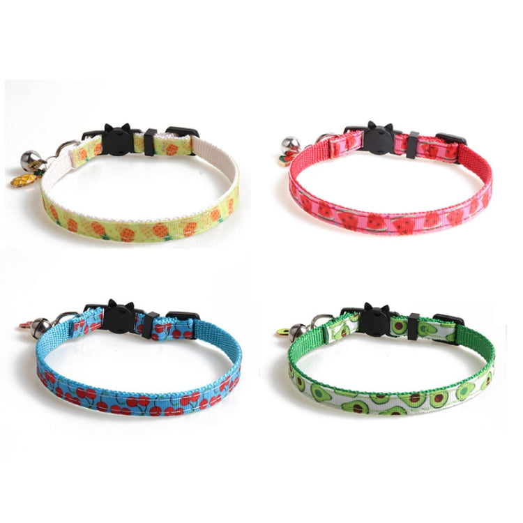 Pet Webbing Fruit Cat Collar With Fruit Accessories Bell Pet Collar