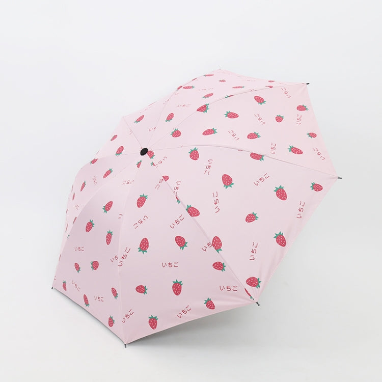 Small Fresh Sun Umbrella Female Sun Umbrella Student Vinyl Three-Fold Simple Dual-Use Sun Umbrella