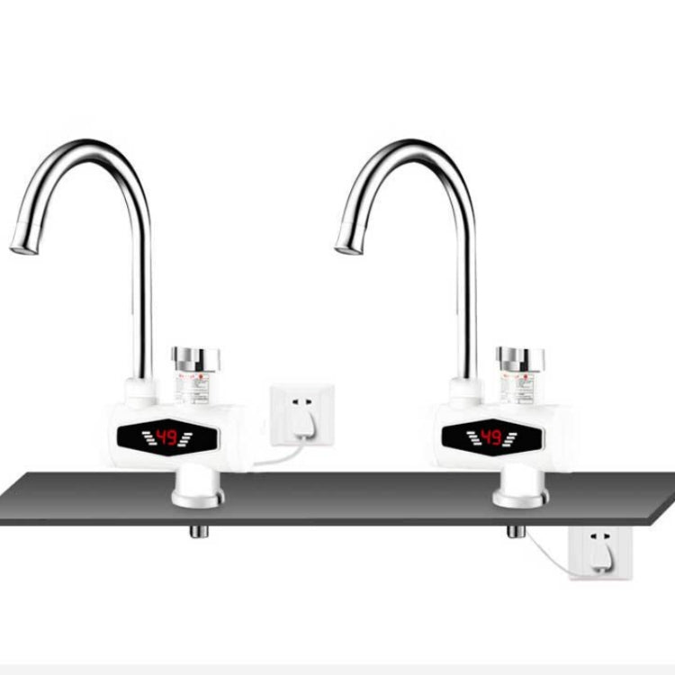 Dynamic Digital Display Instant Heating Electric Hot Water Faucet Kitchen&Domestic Hot&Cold Water Heater EU Plug