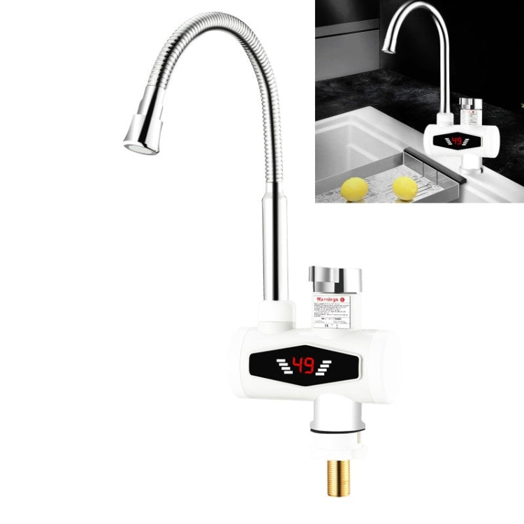 Dynamic Digital Display Instant Heating Electric Hot Water Faucet Kitchen&Domestic Hot&Cold Water Heater EU Plug