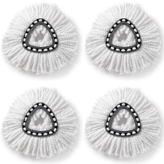 4 PCS Rotating Triangle Cotton Yarn Mop Head Mop Replacement Cloth For O-Cedar/Vileda