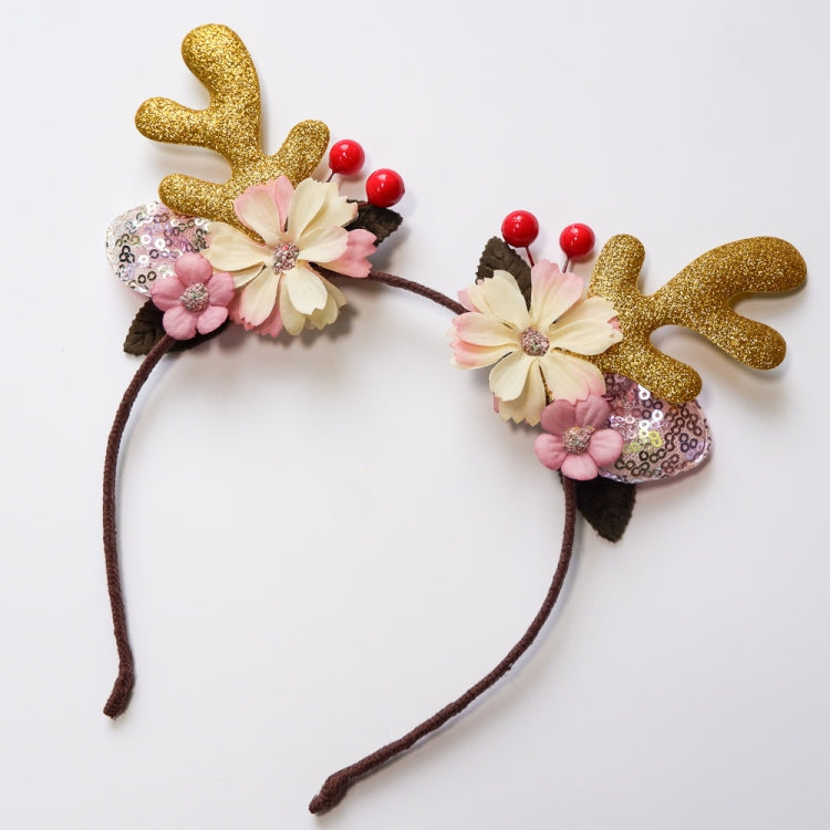 Christmas Hair Accessories Antlers Headband And Little Angel Hairpin Hair Band Combination Set