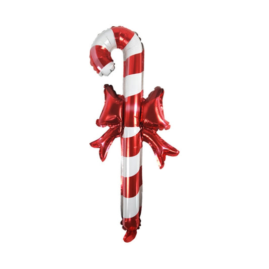 20 PCS 24 Inch Christmas Inflatable Stick Cane Candy Elk Head Handheld Balloon Aluminum Film Material Decoration Balloon