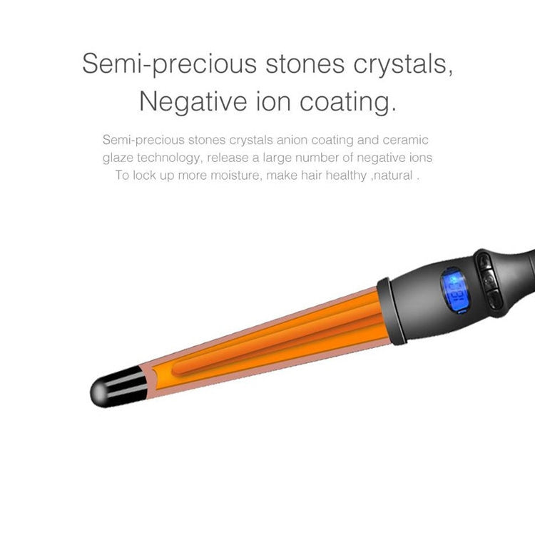 LCD Conical Curling Iron Single Tube Ceramic Glaze Pear Flower Cone