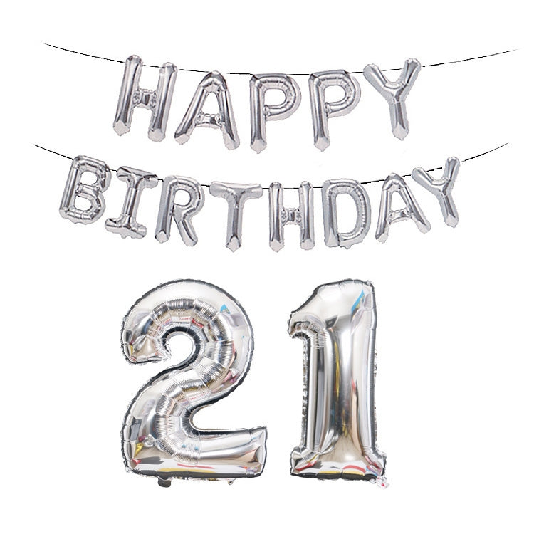 Birthday Decoration Aluminum Foil Balloon 40 Inch Big Number Aluminum Foil Balloon Decoration Set