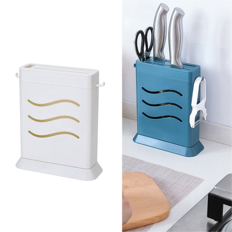 Kitchen Multifunctional Three-Hole Invisible Knife Holder Hollow Drain Kitchenware Storage Rack