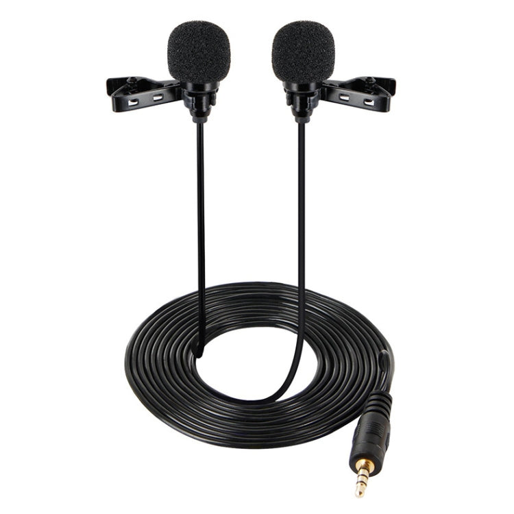 Wired Lavalier Microphone Condenser Double Head Microphone Two People Live Mobile Phone K Song Microphone