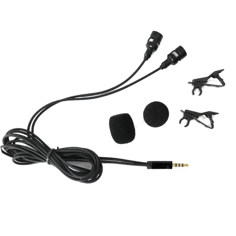 Wired Lavalier Microphone Condenser Double Head Microphone Two People Live Mobile Phone K Song Microphone