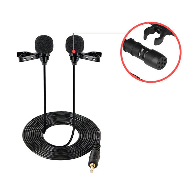 Wired Lavalier Microphone Condenser Double Head Microphone Two People Live Mobile Phone K Song Microphone