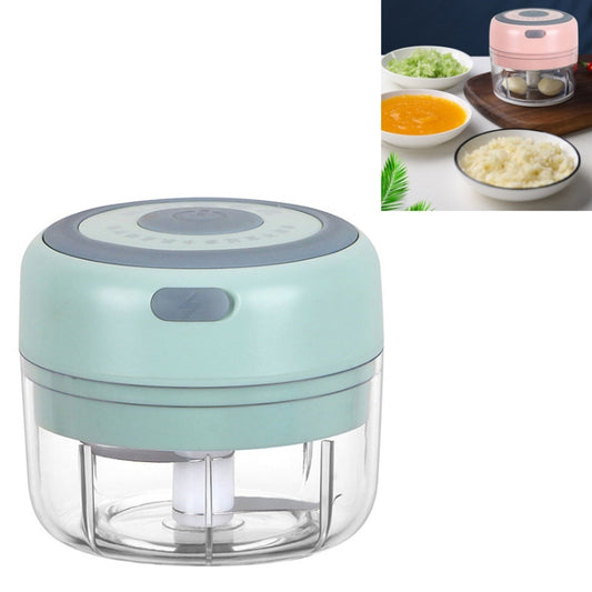 Electrical USB Rechargeable Garlic Mixing Masher Complementary Food Masher Stainless Steel Crushing Garlic Peeling Device Wireless Mini Garlic Cutter, Green, White