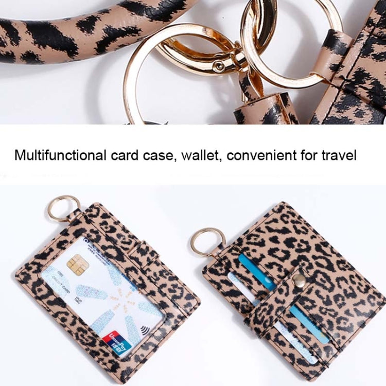 Wrist Ring PU Leather Card Case Key Chain Coin Purse