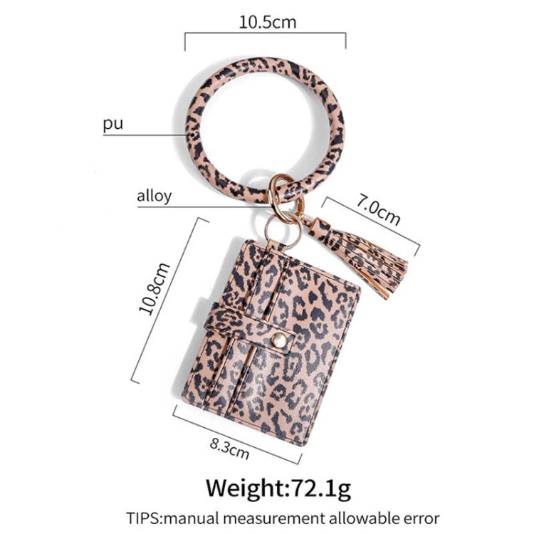 Wrist Ring PU Leather Card Case Key Chain Coin Purse
