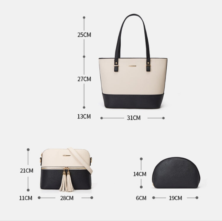 3 in 1 Fashion Simple Lady Diagonal Large Capacity Handbag Letter Bag
