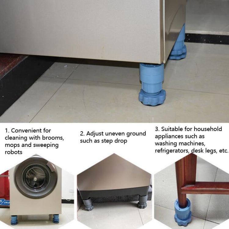 4 PCS / Set Furniture Home Appliance Washing Machine Rubber Foot Mat Moisture-Proof Shock Absorption Heightened Foot Mat Base