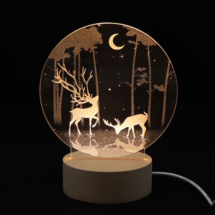 3D Atmosphere Decorative Light Acrylic Inner Carved LED Night Light Creative Girl Table Lamp