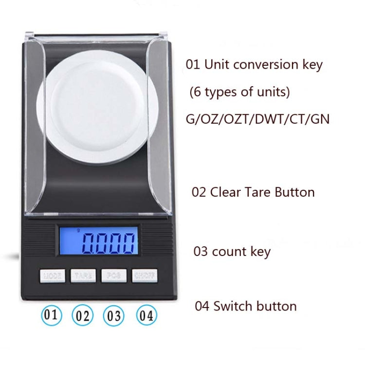 High-Precision Portable Jewelry Scale  Mini Electronic Scale Precision Carat Electronic Scale