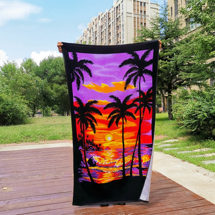 Extra Long Bath Towel Hawaiian Island Style Cotton Beach Cushion Towel 180x105 Cm