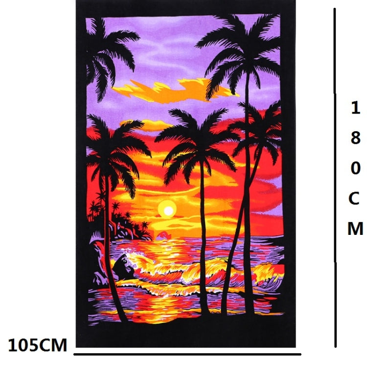 Extra Long Bath Towel Hawaiian Island Style Cotton Beach Cushion Towel 180x105 Cm