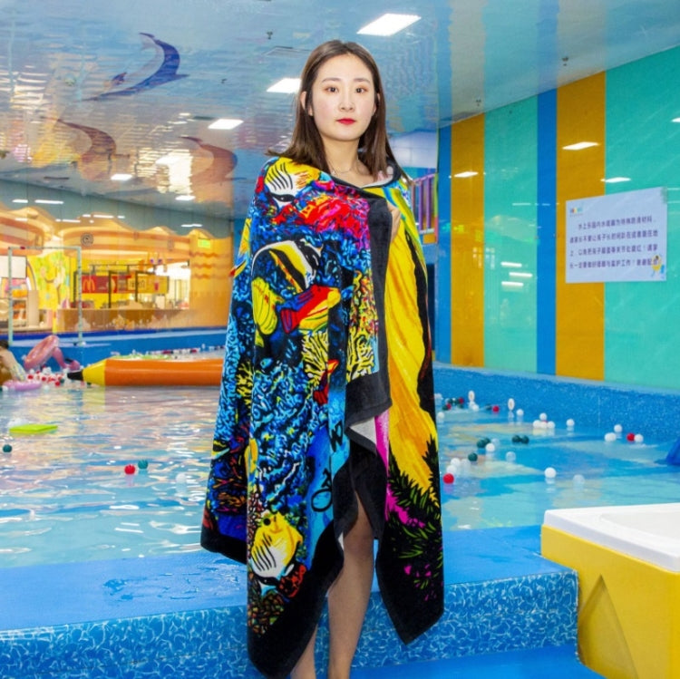 Extra Long Bath Towel Hawaiian Island Style Cotton Beach Cushion Towel 180x105 Cm