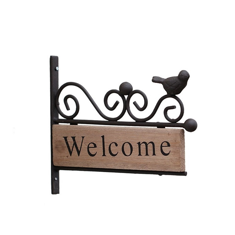 Country Pastoral Iron Birds Welcome Doorplate Wall Decoration Photography Props
