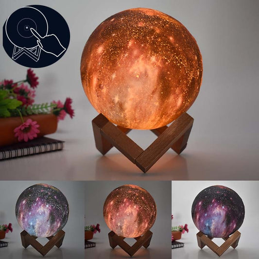 3D Moon Lamp Children Gift Table Lamp Painted Starry Sky LED Night Light, 15cm Touch Control 3-colors 1W, 15cm Pat Control 3-colors 1W, 15cm Remote Control 16-colors 1W, 15cm Touch Control 7-colors 1W, 8cm Touch Control 3-colors 1W