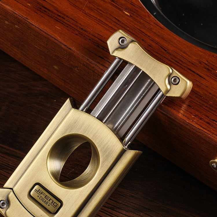 JIFENG 3 In 1 V Cigar Scissors Cigar Holder Cigar Cutter With Cigar Puncher