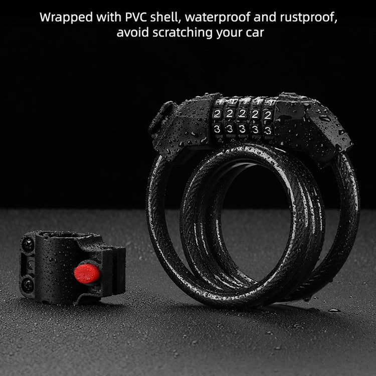 Bicycle Anti-Theft Code Lock Five-Digit Bicycle Lock Portable Bold And Long Steel Cable With Bracket Car Lock