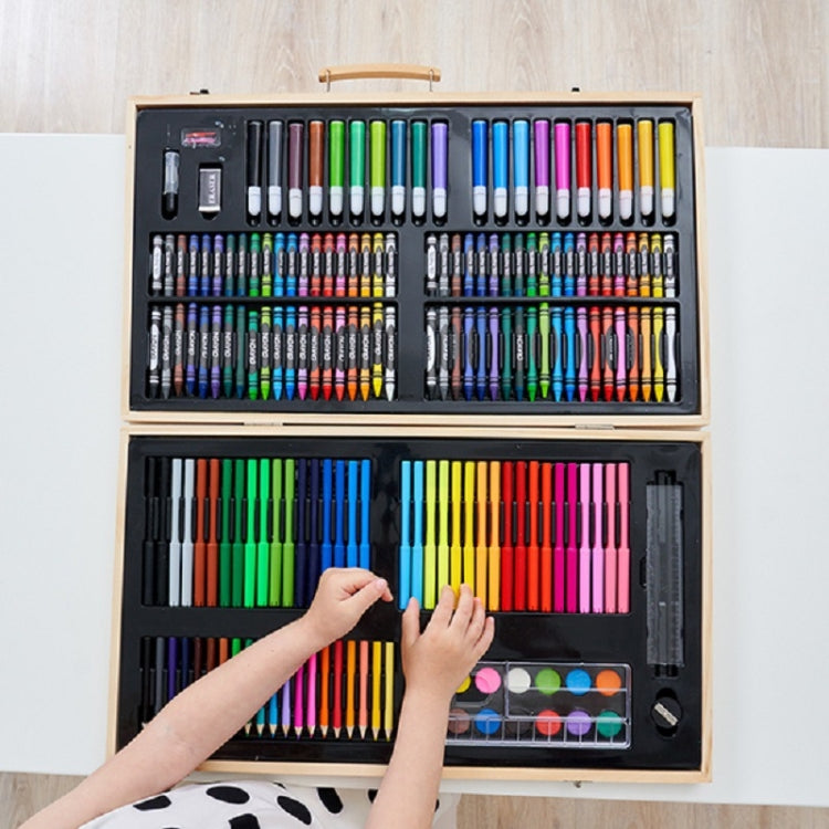 Painting Wooden Box Colorful Pen Set Art School Supplies For Children