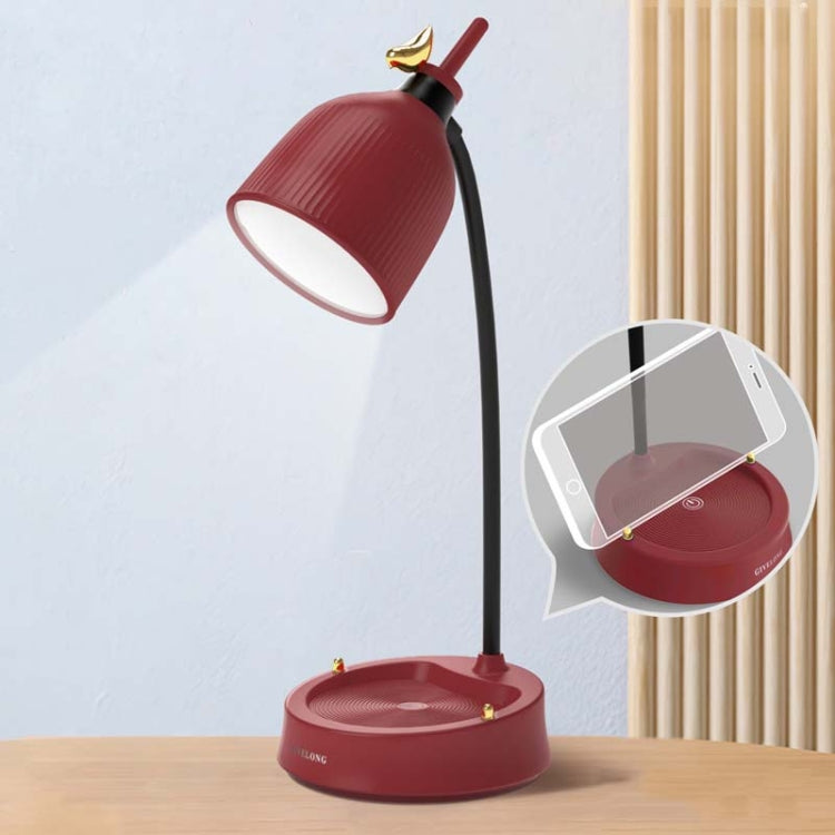 GIVELONG Forest Bird LED Touch Usb Table Lamp With Mobile Phone Holder Bedroom Bedside Night Light