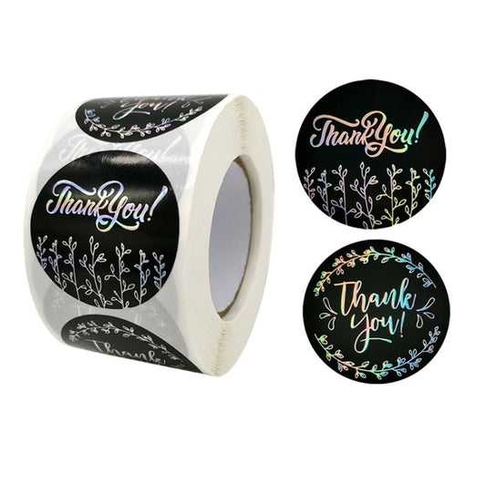 Boutique Packaging Supplies Round Rainbow Silver Laser Stickers