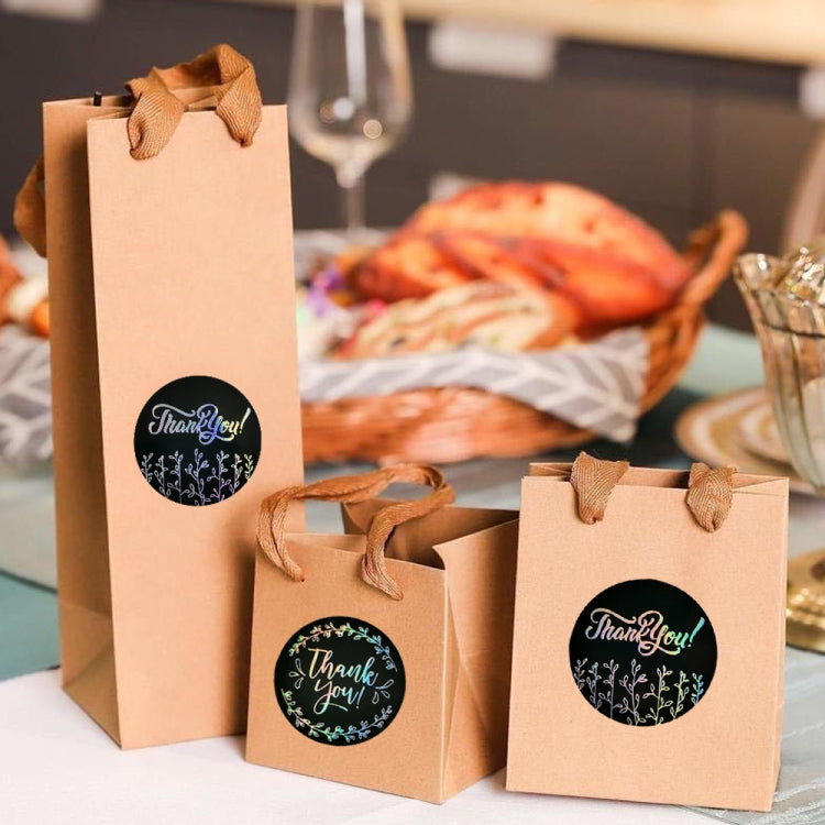 Boutique Packaging Supplies Round Rainbow Silver Laser Stickers