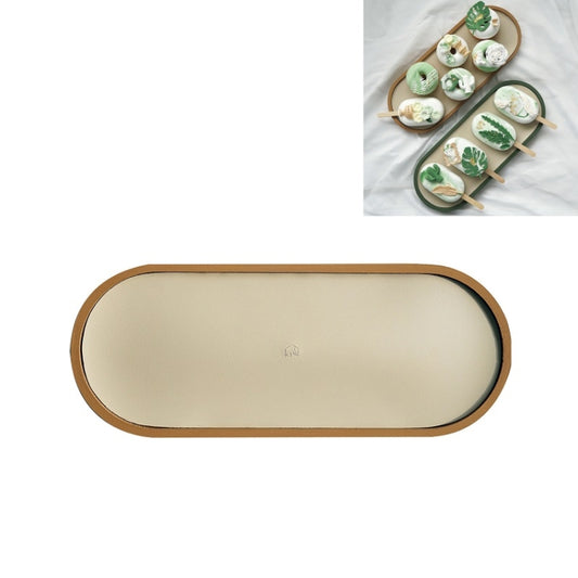 Desktop Shallow Storage Tray Sundries Tray Jewelry Display Tray, , Oval (Warm Brown), , Triangle (Warm Brown), , Round (Warm Brown), , Oval (Dark Green), , Triangle (Dark Green), , Round (Dark Green), , Oval (Green Lotus), , Triangle (Green Lotus)