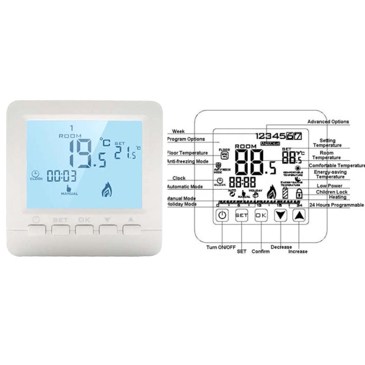 HY02B05-2BW  Programmable Wall-Hung Boiler Thermostat Temperature Controller